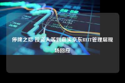 停牌之后 投资人等到嘉实京东reit管理层现场回应